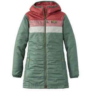 LL BEAN women’s colorblock puffer coat.
